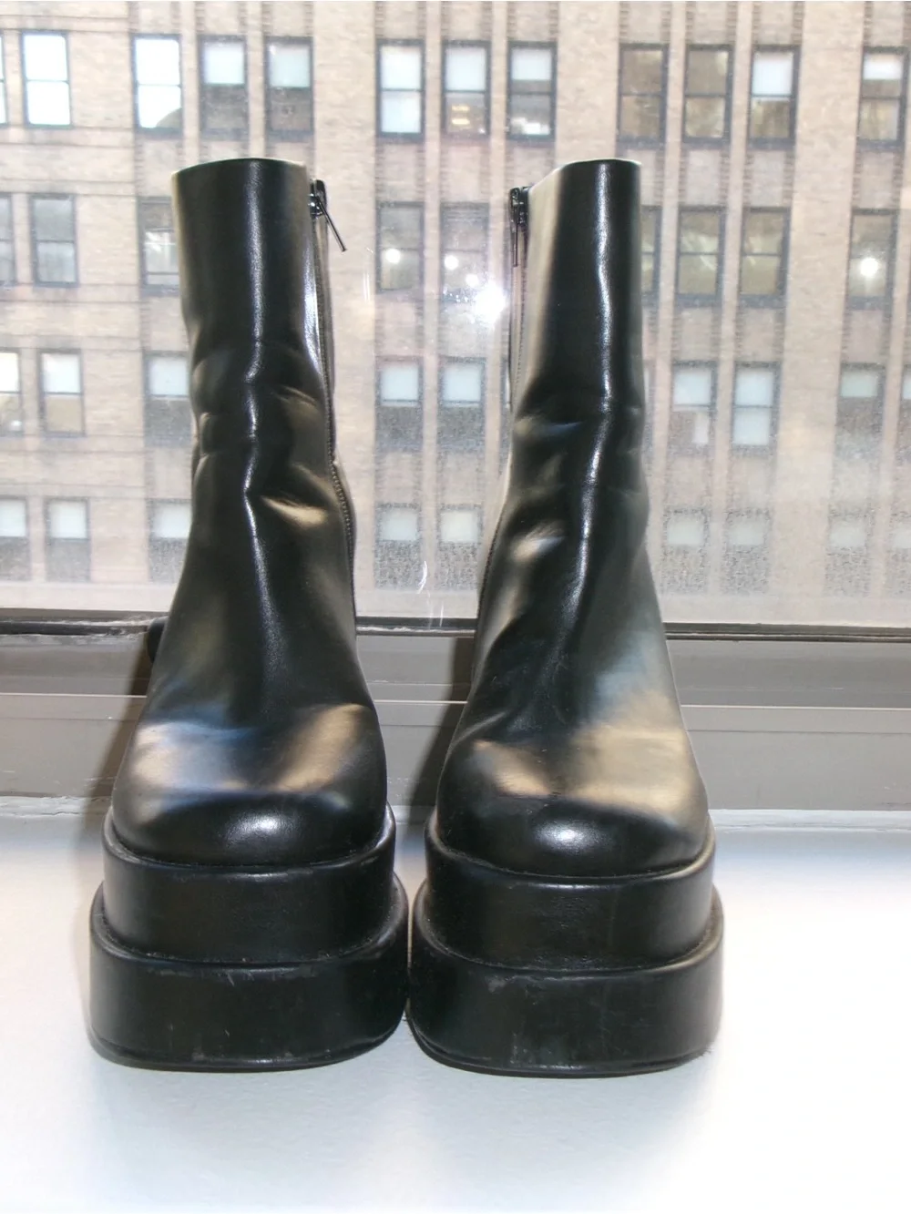 Steve Madden Platform Block Heel Ankle Boots - Black - Picture 2 of 6